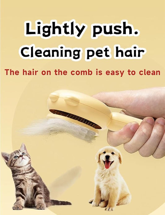 Pet Grooming Brush - Cat & Dog Fur Remover, Massage Brush for Long & Short Hair Pets, Removes Loose Fur & Hair (Green)