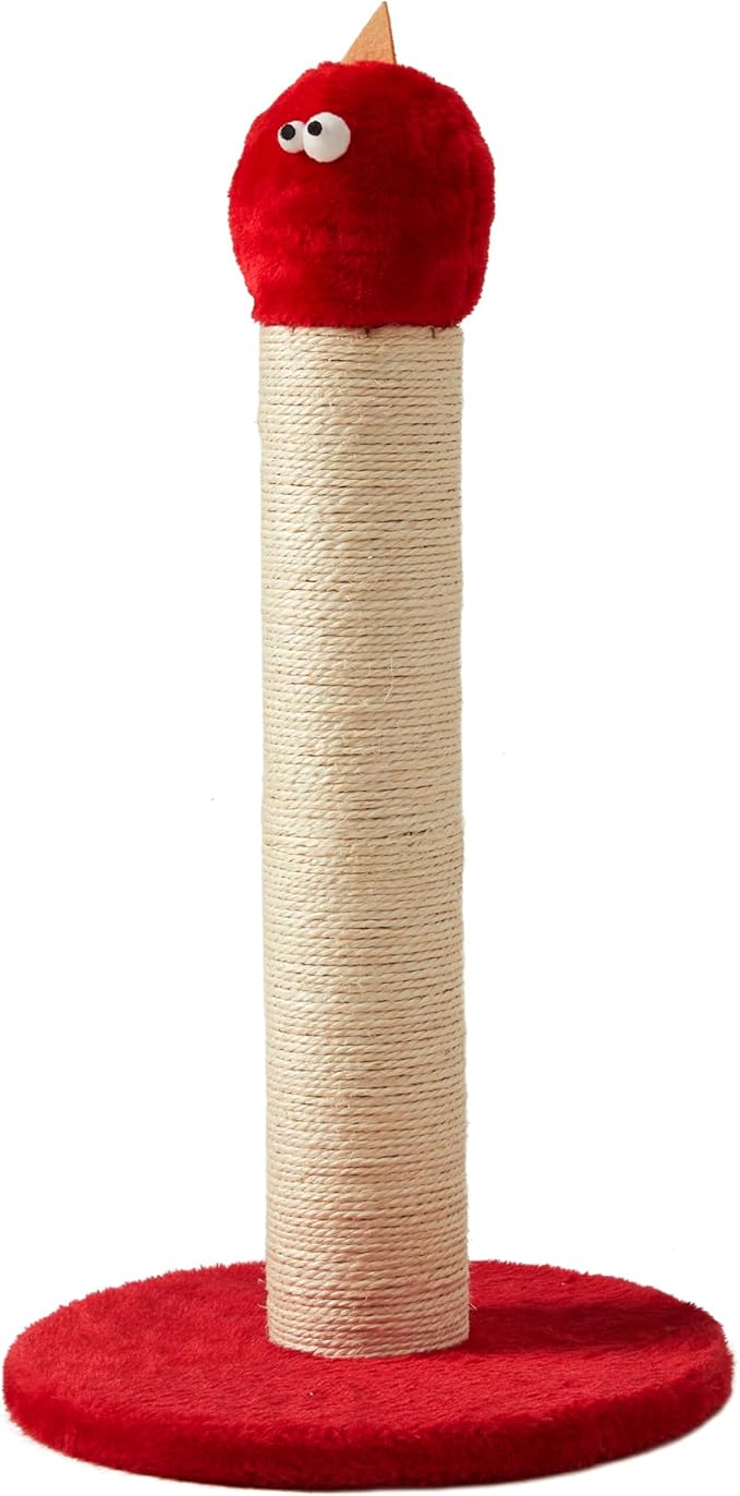 Cat Scratching Post, 22-Inch Tall Sisal Scratcher, Heavy-Duty Cat Climbing Stand for Indoor, Kittens & Large Cats, Red