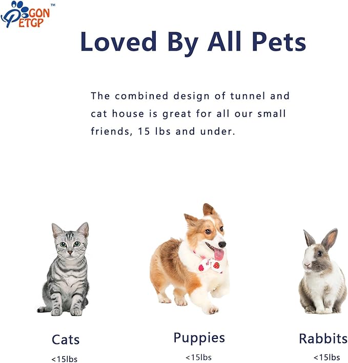 Cat Tunnel and Cubes Combo, Indoor Cat Tunnels with Play Ball, Interactive Crinkle Collapsible Tent and Cubes, All in One Set of 3