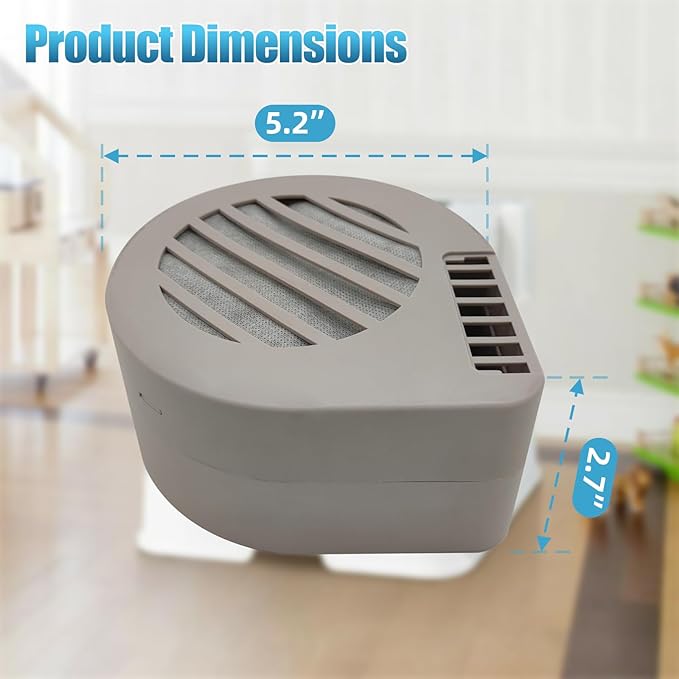 Cat Litter Box Air Filter with Heavy Duty Filter Pack & Powerful 3-speed Fan, Not a Weak Ozone Toy, Air Purifier for Cat Litter Smell, Auto Cat Deodorizer for Litter Box, 2 CFM
