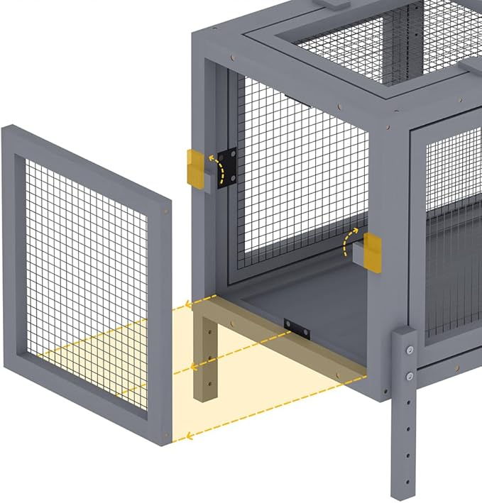 COZIWOW Wooden Cat Play Tunnel with Platforms | Configurable Window Catio | Multi-Combination Extendable Cat Run for Indoor/Outdoor Use | Small Pet Play Enclosure