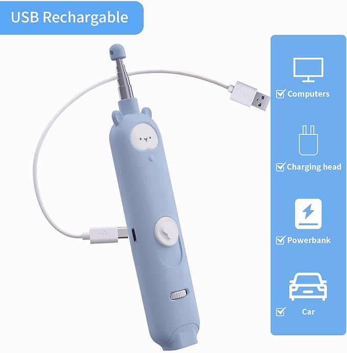 Cat Laser Toys, 2 in 1 Laser Pointer Cat Toys,Internative Cat Toys for Indoor Cats,3+5 Light Modes Cat Wand Toy, Retractable Cat Feather Toys, Long Range Kitten Toys,USB Rechargeable (Blue)