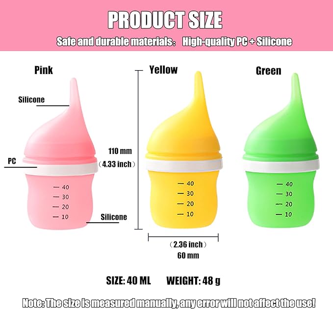 Kitten Bottles for Nursing,Puppy Bottles for Nursing Puppy Milk, Anti-Choking Puppy Feeder Design, with 2 Extra Replaceable Silicone Nipples for Convenient Replacement(Yellow)