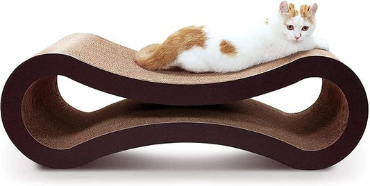 FluffyDream Cat Scratcher Cardboard, Scratching Pad House Bed Furniture Protector, Infinity Shape, Curved