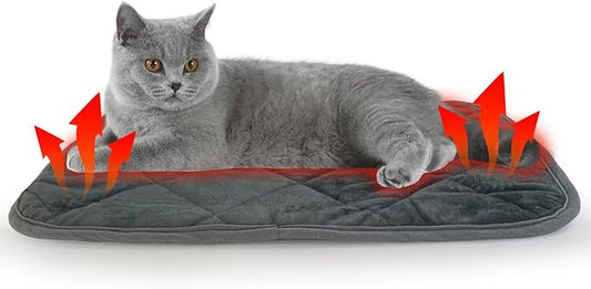 Self-Warming Cat Bed Indoor/Outdoor Super Soft Self Heating Pet Mat Washable Thermal Pad for Cat & Dog 21x15.7 inch