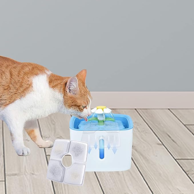 Cat Water Fountain Filters, Cirfifth Cat Fountain Filter Replacement, for Square Cat Water Fountain Inside (4 Pack)