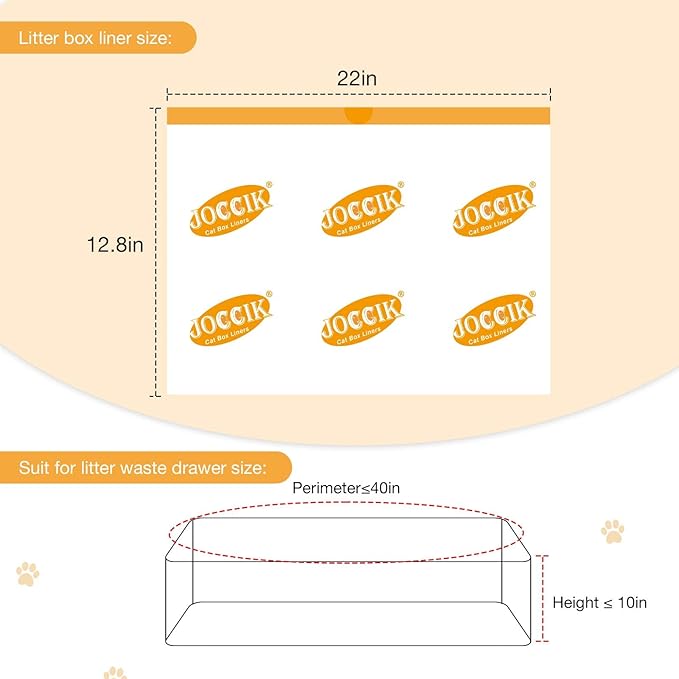 Cat Litter Bags for Automatic Litter Box Liners Compatible with MeoW SC01/C02/LR01, Waste Bags for X & MAX, 22" x 12.8" 100 Count