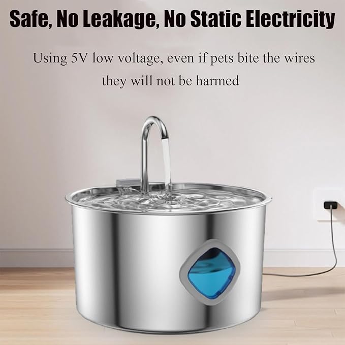 Pawira Water Fountain for Cats, Pawira Cat Fountain, Large Capacity 3.2L/108oz Automatic Pet Water Dispenser with Faucet, Spout Visible Window, Quiet Pump (1 Pc + 10 Filter, One Size)