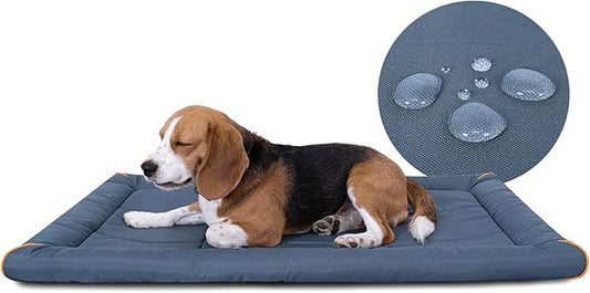 Miguel Oxford 900D Outdoor Waterproof Dog Bed for Metal Dog Crates Water-Resistant All Weather Pet Mat Durable Easy Wipe Clean Travel Indoor Outdoor Puppy Cat Crate Bed 36inch, Blue
