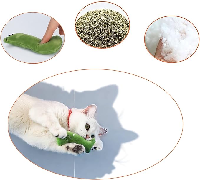 Catnip Toys for Indoor Cats - 6 Pack Organic Plush Kicker Toys, Bite-Resistant Cute Funny Toys for Play & Enrichment from Kittens to Senior Cats