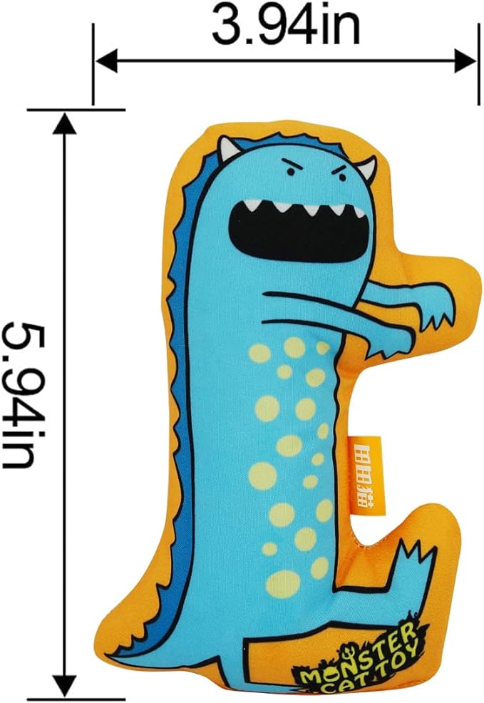 TTcat Organic Catnip Pillow for Cats & Kittens,Cat Chew Toy for Indoor Cats,Catnip Kicker Toys,Blue Monster…