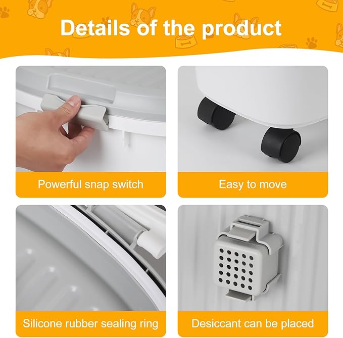 35 Lbs Dog Food Storage Container 2PCS, Collapsible Dog Food Container with Scoop for Pet/Dog/Cat/Bird Food,Keep Dry Food Fresh,Easy to Move