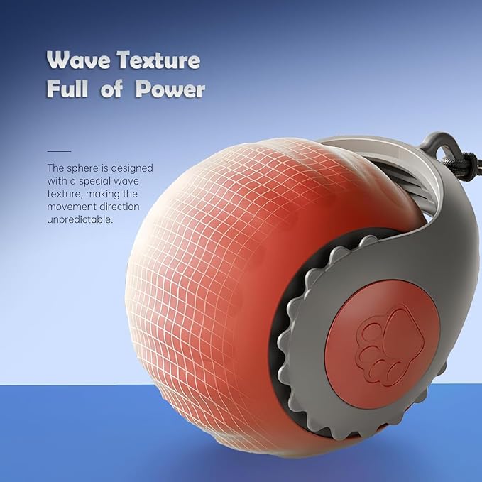 Interactive Cat Toy Ball | Automatic Moving, Mouse Tail Design and Mouse-Shaped Pendant | Rechargeable 3-Mode Rolling Toy for Indoor Kittens & Adult Cats