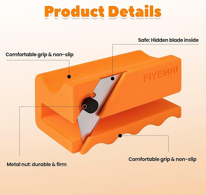 Cardboard Cutter for Cat Scratchers, Cut 1.6" Wide Cardboard Strips, 3D Printed Cat Scratcher Cardboard Cutter, Cardboard Box Cutter Tool, Includes 10 Blades, Orange