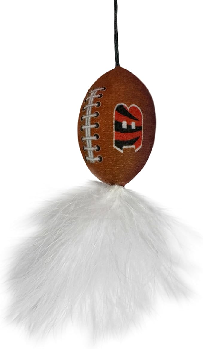NFL Cincinnati Bengals Cat Tunnel Tube Toy with Plush Football Catnip and Feathers Collapsible Tunnel for Cats to Play, Peek and Hide, Sporty & Fun Cat Tunnel Toy with Team Logo All-Over Design!