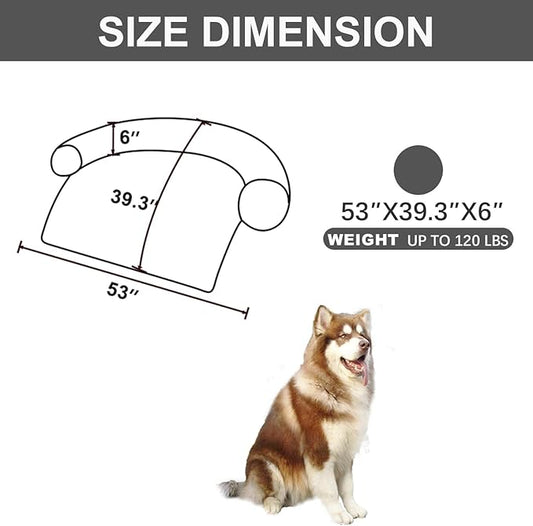 Calming Dogs/Cats Bed Mats, Dog Pad Washable Removable Couch Cover, Plush Long Fur Mat for Pets, Waterproof Lining, Perfect for Small, Medium and Large Dogs and Cats (Dark Gray, 53"x39")