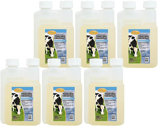 FarmGard Permethrin Concentrate - 32 Ounce (Case of 6) 343961CVA - Gets Rid of Flies, Mosquitoes, Silverfish, Cockroaches, Fleas, Millipedes, Gnats, Fruit Flies, Ticks, Lice, Spiders