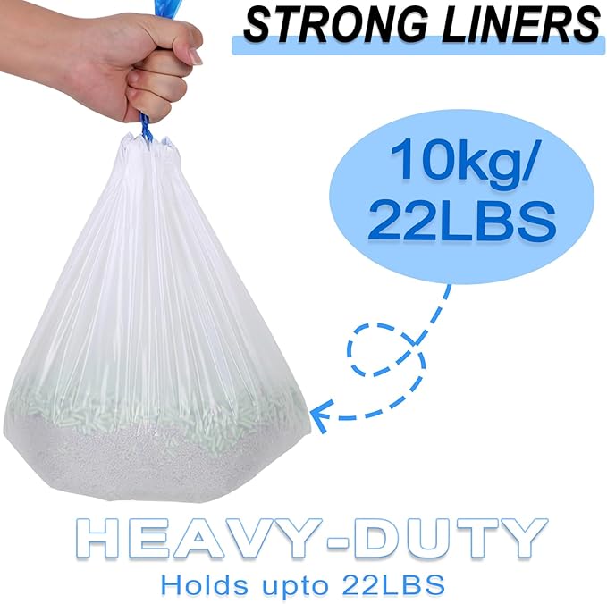 120 Count Cat Litter Box Liners,Waste Bags,Waste Drawer Liners Heavy Duty,Extra-Thick,For Automatic Cat Litter Box & Litter-Robot 4/3,Economy Bulk Pack