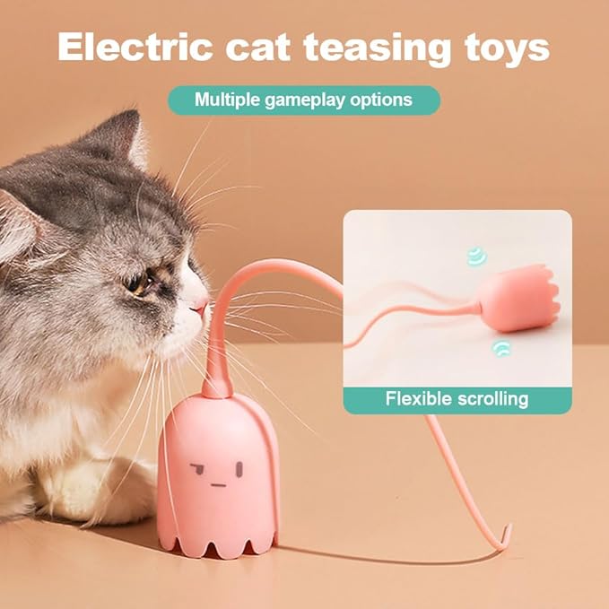 Indoor Cat Toys, Most High-Tech Electric Cat Toy, Interactive Cat Toy Cat Wand Toy for Indoor Cats, Rechargeable Automatic Cat Interactive Toy for Bored Indoor Adult Cats (Green+Pink)