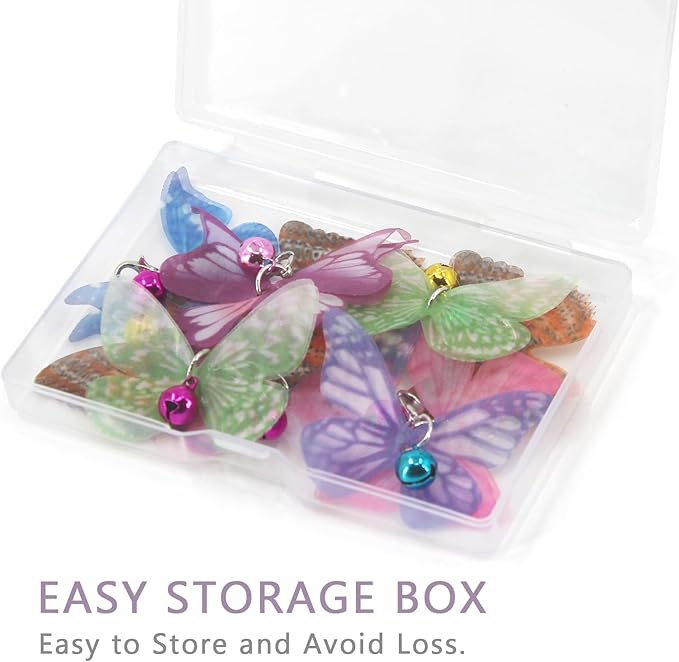 SONGWAY Cat Butterfly Toy Replacement - 10 Pieces Mini Butterfly Cat Toys Replacement, Teaser Wand Toy Attachments, Insect Cat Toys Accessories Parts