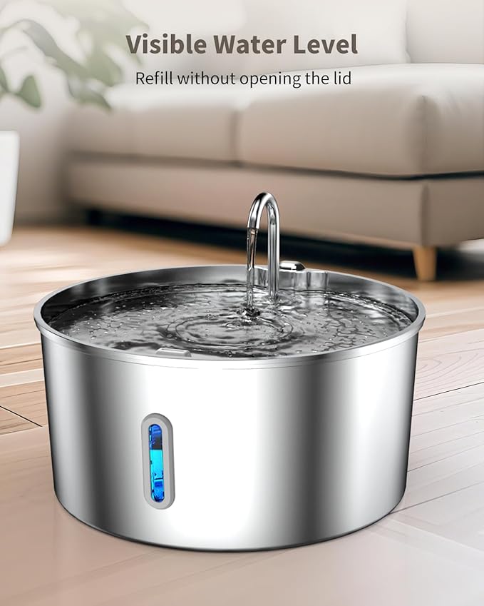Dog Water Fountain Stainless Steel, 7L/236oz Dog Water Bowl Dispenser for Large Dogs, Automatic Cat Water Fountain