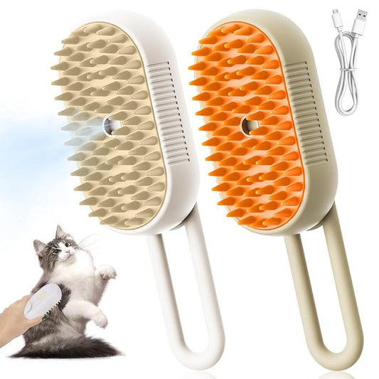 Cat Steam Brush for Shedding - 2025 New Cat Grooming Brush With Steam, Rechargeable Steam Pet Brush for Dogs and Cat,Anti-Static Steam Pet Brush,Massage, Cleaning, Shedding & Combing All In One