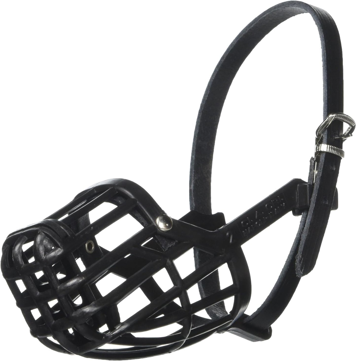 Leather Brothers Italian Basket Dog Muzzle, Adjustable Secure Fit, Comfortable Design, Training and Safety, Averts Biting, Prevents Chewing and Scavenging, Perfect for Grooming - Black, Size 1