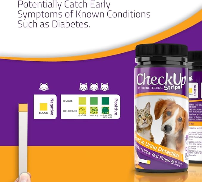 CheckUp Testing Strips x 50 (Blood in The Urine Test Strips for Cats & Dogs)