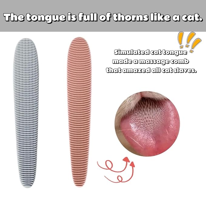 2Pcs Cat Tongue Comb, Pet Grooming Brush, Hair Massage Tool for Cats, Suitable for Short-haired, Long-haired, Kittens, Pet Cleaning Supplies