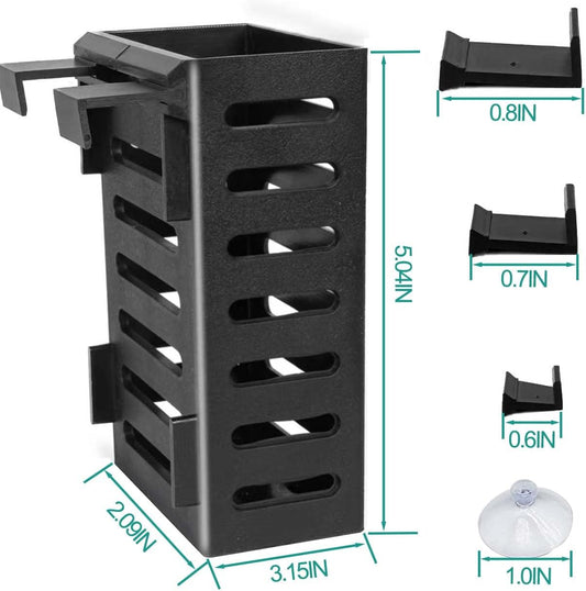 2 PCS Hanging Aquarium Planter Cups, Aquatic Plants Holder, Aquarium Decorations - Fish Tank Plants Pot for Live Aquarium Decor (Black)