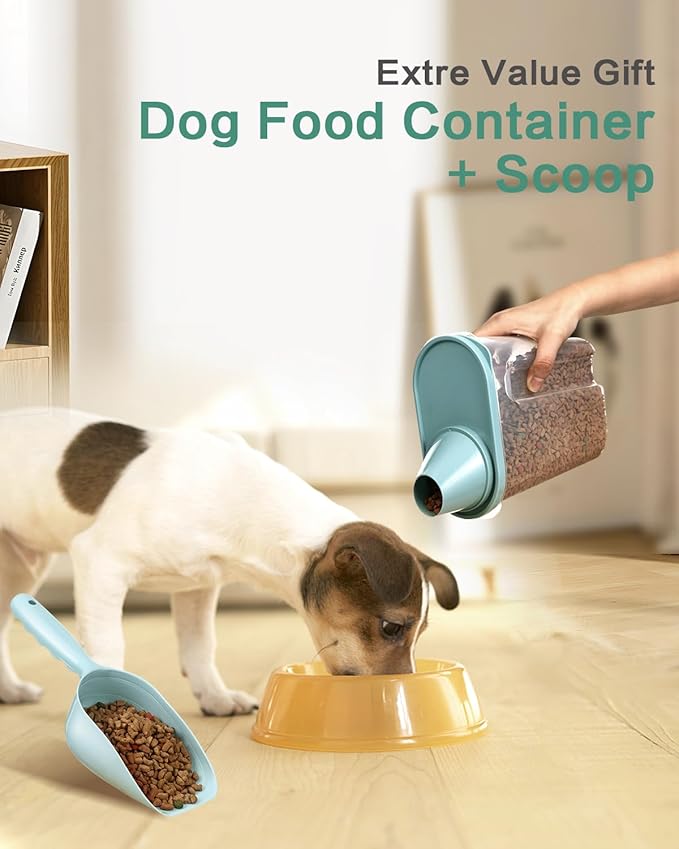 ANVS Dog Food Storage Container-Up to 30Lbs Collapsible Dog Food Container with Airtight Lids, Scoop and 2.5L Small Pet Food Storage Container Dry Food For Dog, Cat and Other Pet Food (Green)