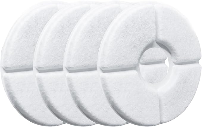 12/16 Pack Cat Water Fountain Filters, Cirfifth Triple Filtration System Pet Cat Fountain Filter Replacement for 84oz/2.5L Automatic Cat Fountain (4 Pack)