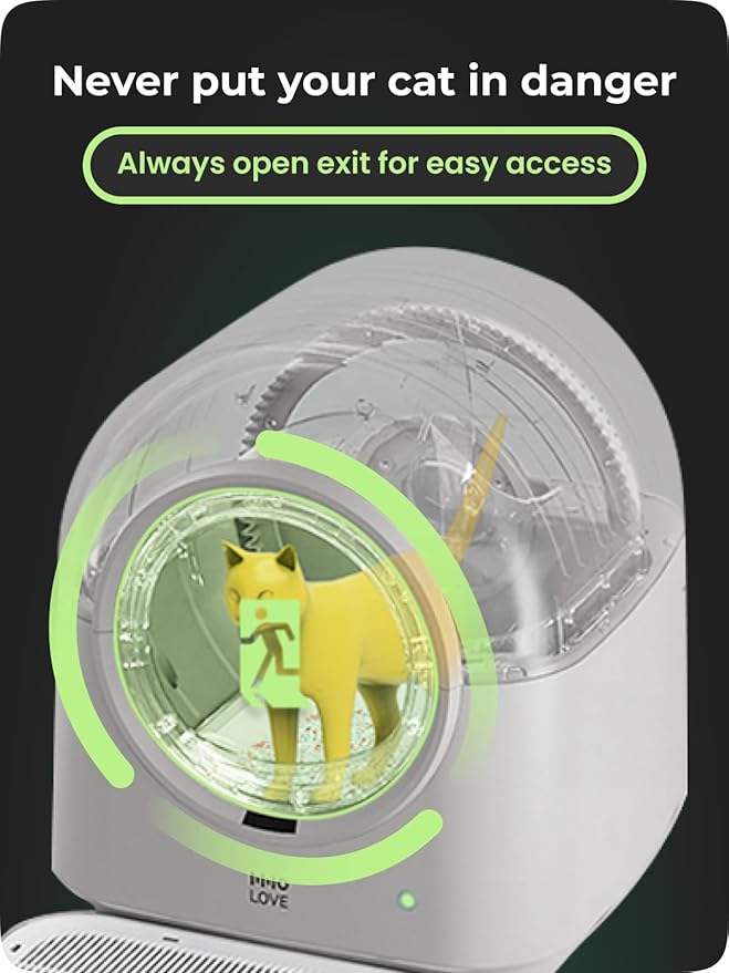 TYPro Self Cleaning Cat Litter Box Automatic Hands-Free Smart Robot self Cleaning Cat Litter Box for Multiple Cats with APP Control Safe with Litter Mat Waste Bags and Deodorizer