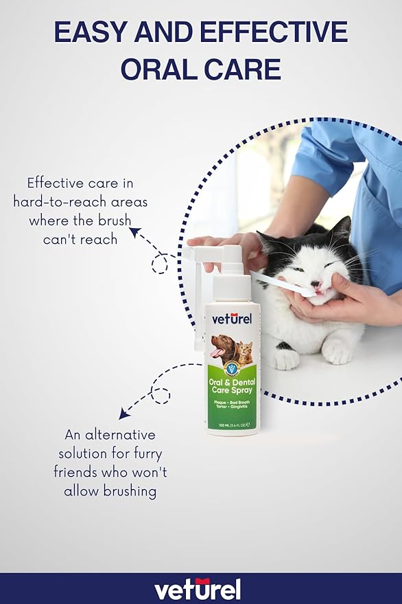 Natural Dog Teeth Cleaning Oral Care Spray - May Help with Bad Breath - May Support Plaque and Dental Care for Cats - May Help Reduce Plaque for Dogs and Cats - 3.4 oz