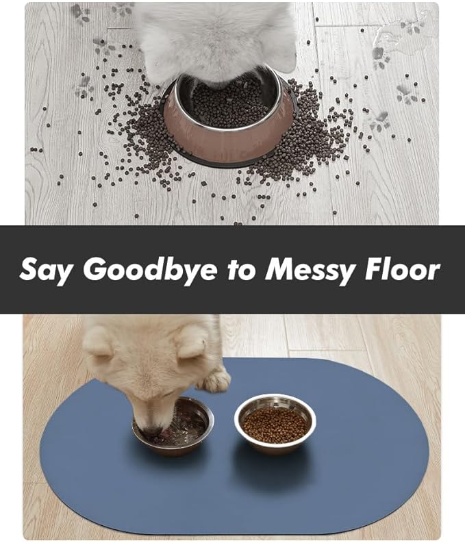 Absorbent Dog Food Mat-Dog Cat Mat for Food and Water Bowl, Quick Dry Pet Food Mat, No Stains Pet Feeding Pad, Cat Accessories Pet Supplies Mat for Messy Drinkers
