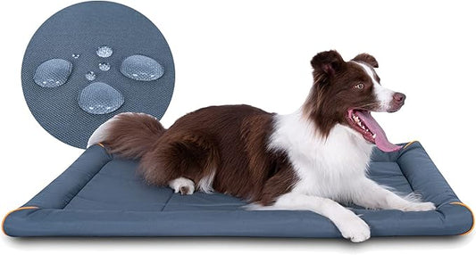 Miguel 900D Oxford Outdoor Waterproof Dog Crate Bed, Water-Resistant Durable Easy Wipe Clean All Weather Pet Mat, Travel Indoor Outdoor Puppy Cat Crate Bed 40inch, Blue