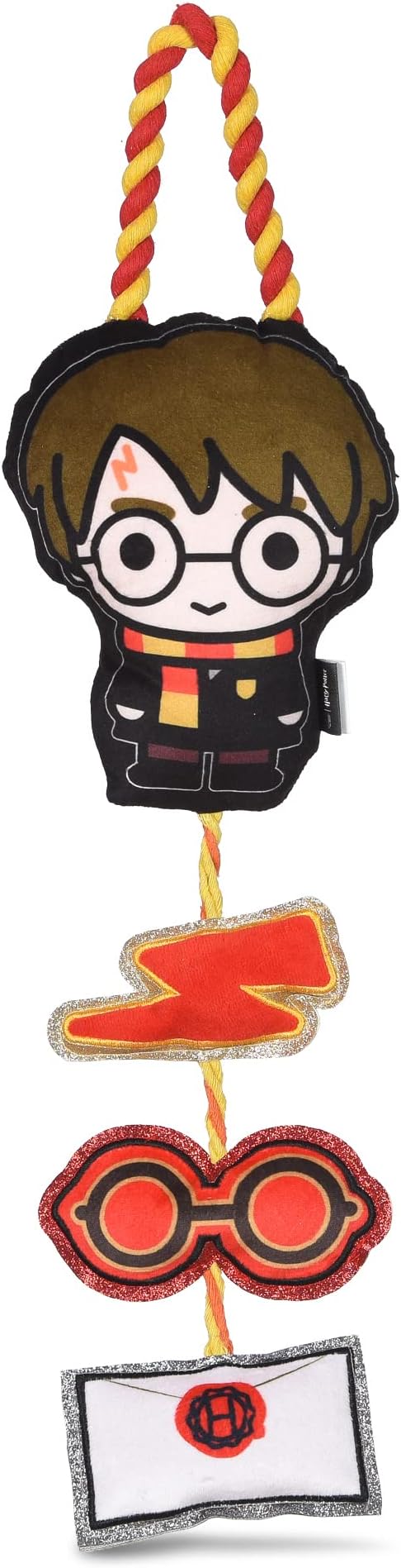 Harry Potter Cat Toy, Door Hanger with Catnip | Door Hanger Cat Toy with Harry Potter, Lightning Bolt, Glasses, and Hogwarts Invitation Plush with Catnip Components on Rope