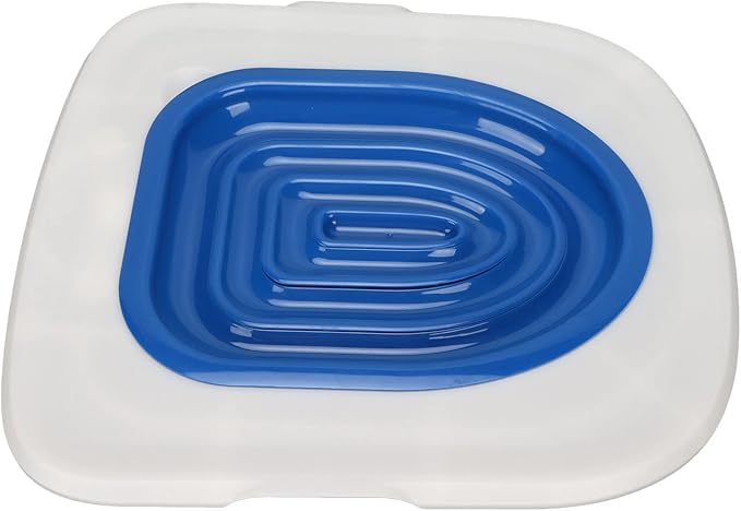 Cat Toilet Training System, Professional Teach Cat to Use Toilet Cat Toilet Training Kit Universal Reusable Kitty Toilet Trainer Urinal Seat with Design Blue Tray (White Tray , 1 Blue Inner Support)