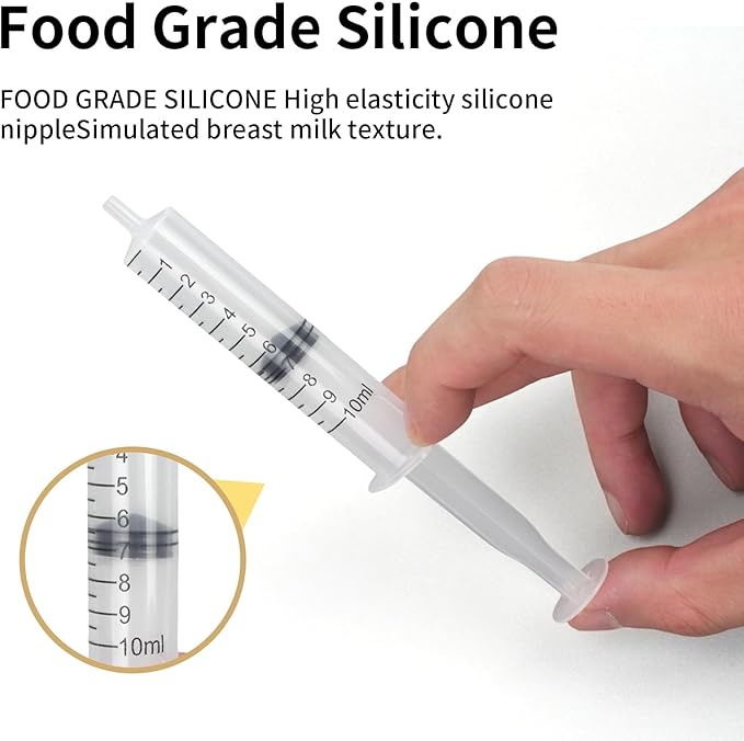 Professional Reusable Puppies Feeding Syringes for Newborn Kittens, Puppies, Pets, Wildlife, Rabbits, Squirrel,Small Animals (4Nipple+2 Syringes)