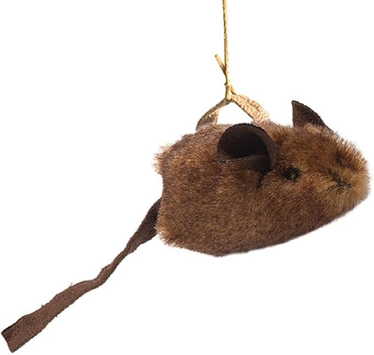OurPet's Play-N-Squeak Batting Practice Interactive Cat Toy (Cat Toys for Stimulating Play with Real Mouse Sound, Catnip Toys to Entice Hunting Instincts) Brown 4.5 x 1.6 x 7.8 inches