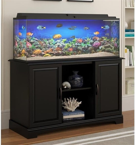 Pemberly Row Modern/Contemporary Furniture 50" Aquarium Stand in Black