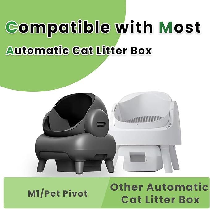80 Count Litter Bags Compatible with NeakasaM1 and Pet Pivot Autoscooper 11 Open-Top Self-Cleaning Cat Litter Box, 4 Rolls Cat Litter Waste Receptacles Bags (80 Count)