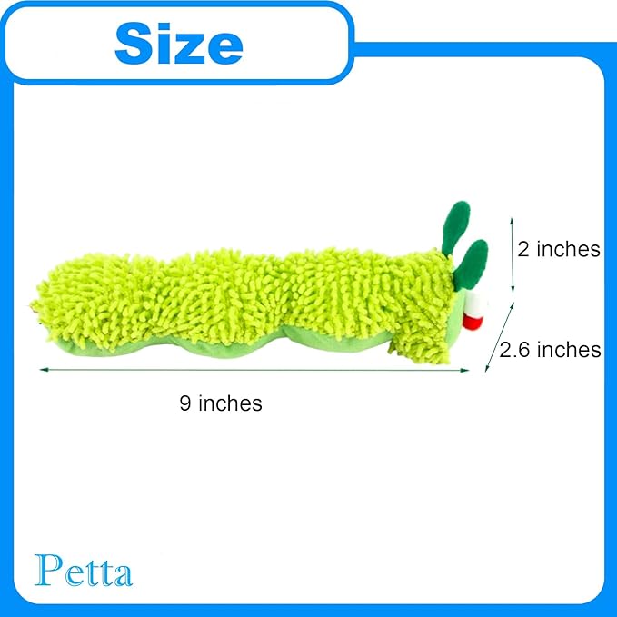 Big Green Caterpillar Cat Toys, Catnip Toy with Crinkle Gall Fruit for Interactive Cat, 3Pcs