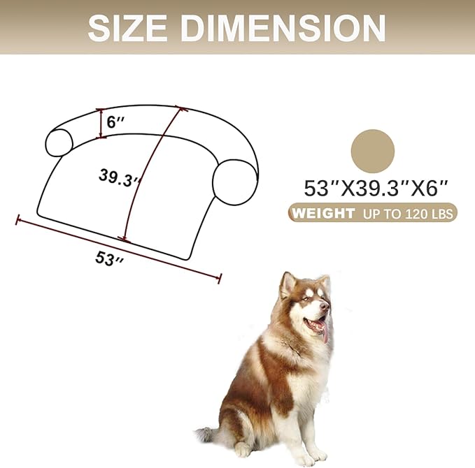 Calming Dogs/Cats Bed Mats, Dog Pad Washable Removable Couch Cover, Plush Long Fur Mat for Pets, Waterproof Lining, Perfect for Small, Medium and Large Dogs and Cats (Gradient Brown, 53"x39")