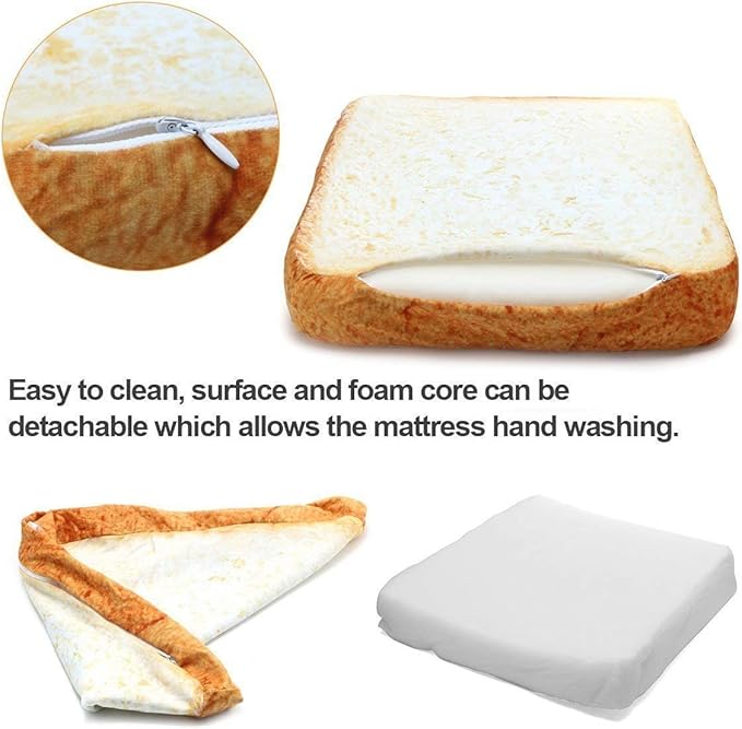 S-Lifeeing Fashion Pet Cushion Bed Winter Plush Nest Kennel Lovely Bread Warm Comfortable Dog Toast Pad Cat Mat (Bread)