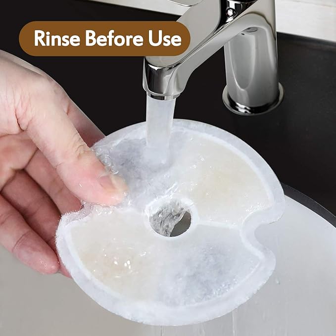 Cat Water Fountain Filter, Multiple Filtration Pet Water Fountain Replacement Filter,8 or 12 Packs of Cotton Activated Carbon Cat Fountain Filter(Filter 12 pack)