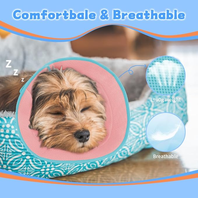 Inspack Soft Dog Cone Collar Alternative, E Cones for Medium Small Dogs/Cat to Stop Licking After Surgery, Neuter Recovery Ecollars of Shame Alternatives, Comfortable Paws Comfy Elizabethan Collars