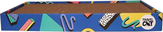 Travel Cat Portable Cat Scratcher - Durable and Recyclable Cat Scratching Board for Indoor Cat, Kitten for Rest, Play, Scratch - Premium 90s Travel Cat Scratch Pad with Box