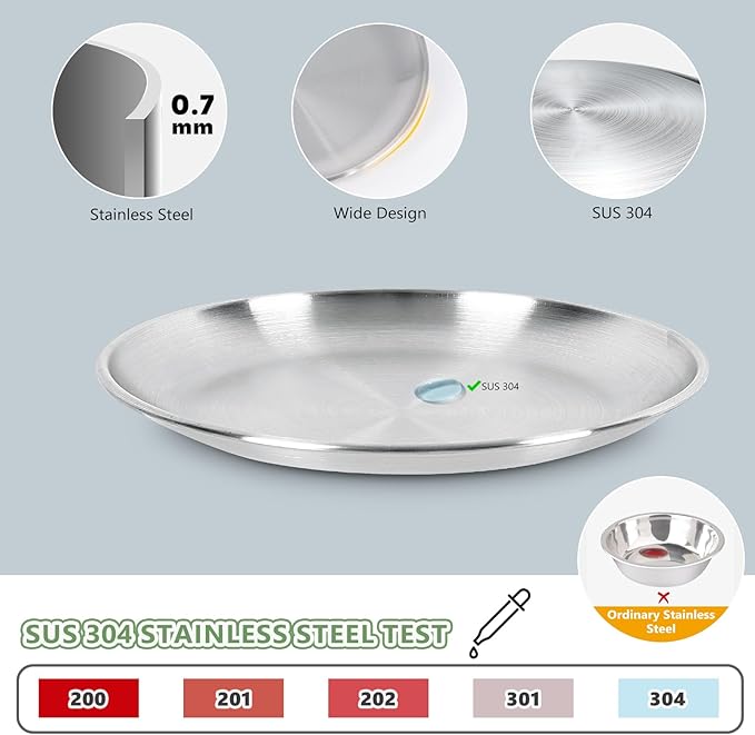 4-Pack Stainless Steel Cat Food Bowls – Shallow, Whisker-Friendly Non-Slip Silicone Base,Easy to Clean Indoor Feeding Dishes (6.7")