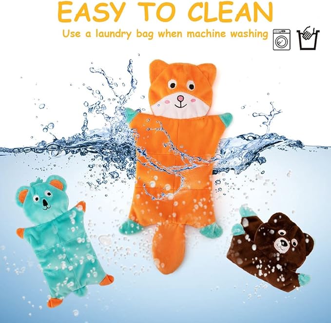 No Stuffing Dog Toys - 5 Pack Squeaky Crinkle Plush Set for Puppy Teething, Durable Chew Toys for Small Medium Dogs, Cute Holiday Pet Toys for Playing Training Reducing Boredom